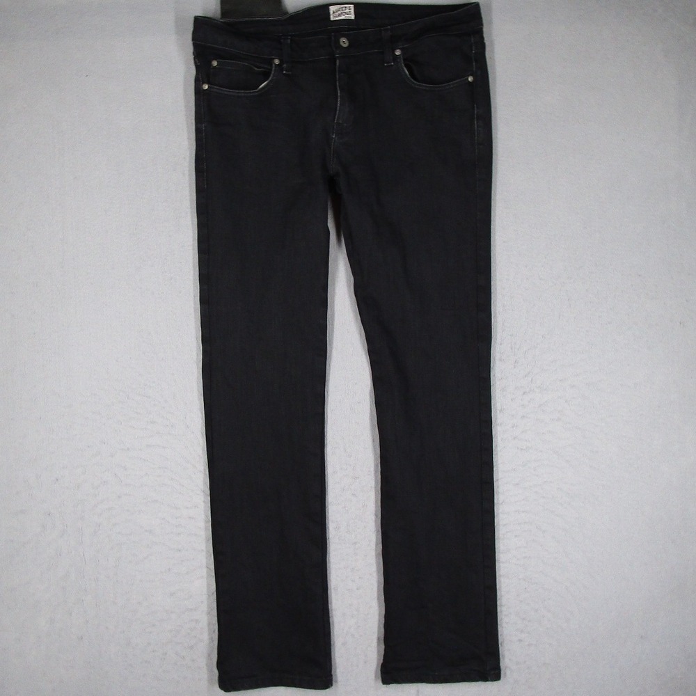 Naked & Famous Denim Mens Black Jeans Zip Fly Skinny Guy Power Stretch 34x33